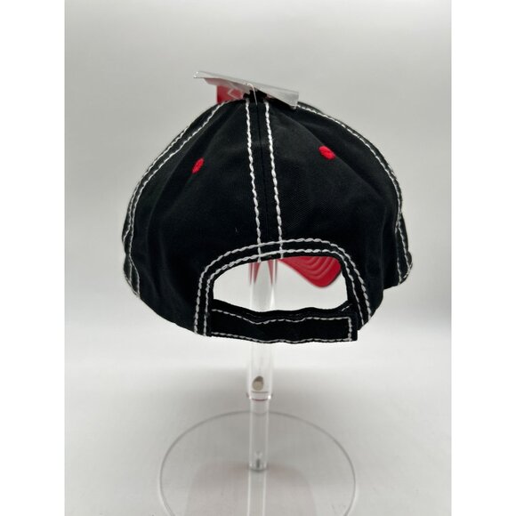Budweiser Black & Red Baseball Cap With White Stitching Adjustable Strapback Hat - Picture 4 of 7